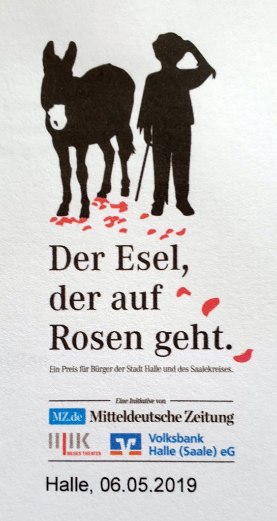 Danksagung der Mitglieder der SHG - "Der Esel der auf Rosen geht" - Halle, 06.05.2019